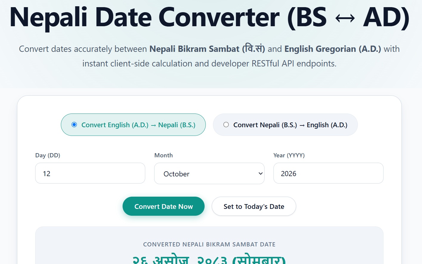 Nepali Date Converter